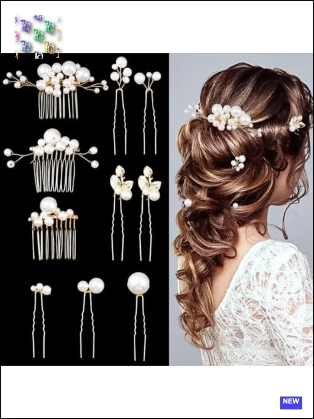 10 Bridal Pearl Hair Pins Set - Wedding Hair Accessories Vintage Headpiece